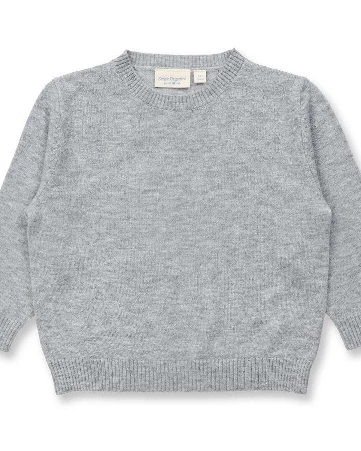 Sense Organics - Strickpullover Merinowolle grau meliert