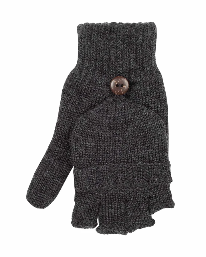 Pure Pure by Bauer - Kinder-Halbfingerhandschuh Merinowolle anthrazit 5