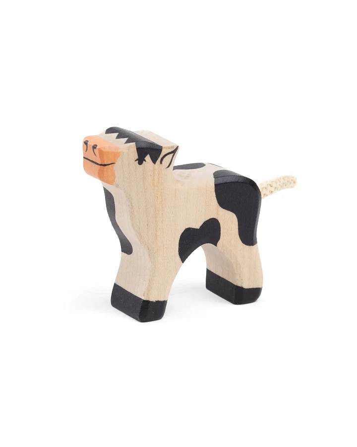Holztiger - Holztier Kalb schwarz-weiß