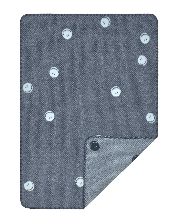 Lässig - Babydecke 75x100cm "Smilie" blau