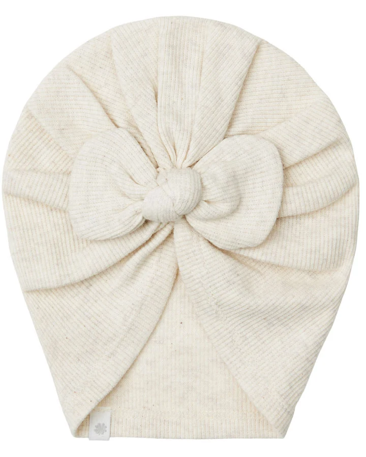 Noppies - Schleifen-Beanie "Ripp" natur melange 6M-12M