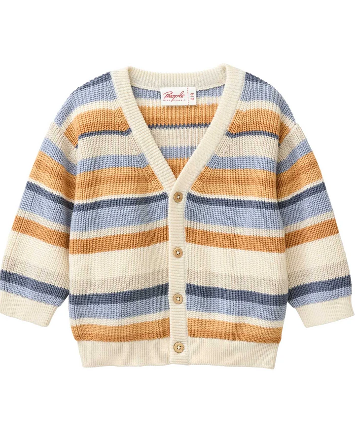 People Wear Organic - Strickjacke bunt geringelt