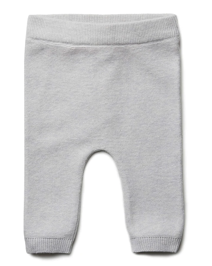 puri organic - Strickhose mit Seide silbergrau