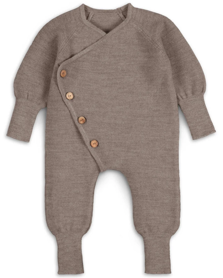 Halfen Strickerei - Strick-Overall Merinowolle nuss