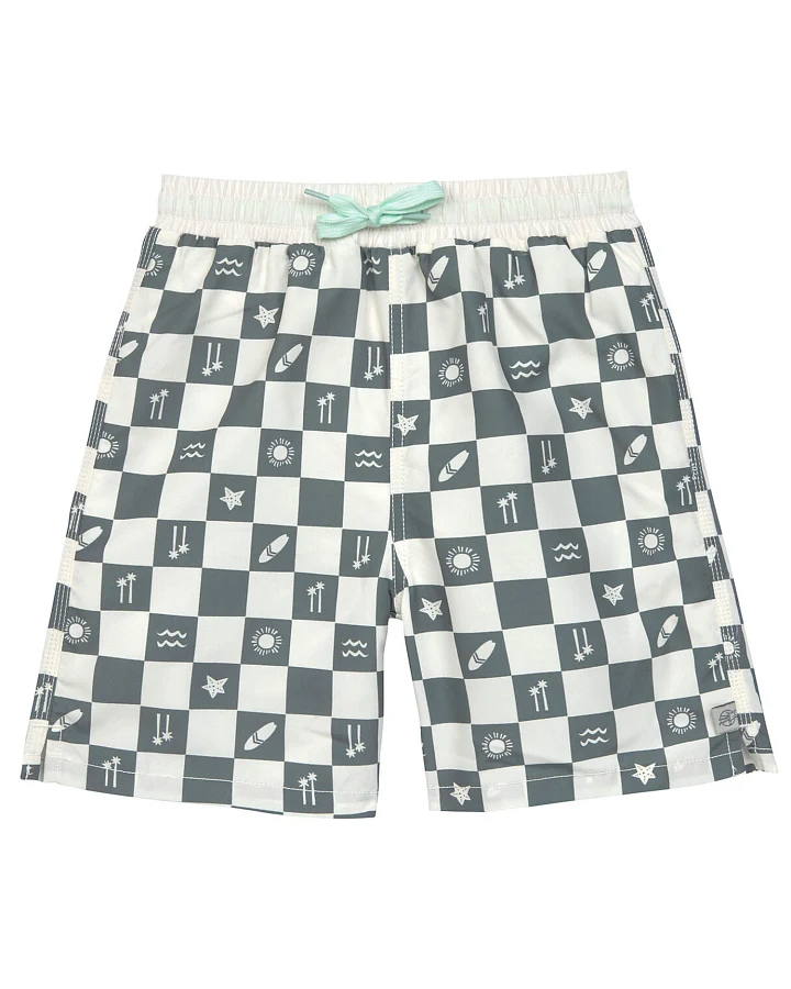 Lässig - Badehose "Surfer" mit UV-Schutz oliv-weiß
