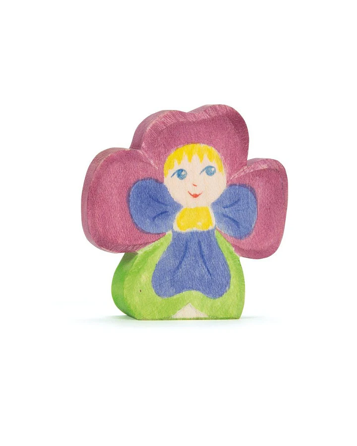 Ostheimer - Holzfigur Blumenkind Stiefmütterchen