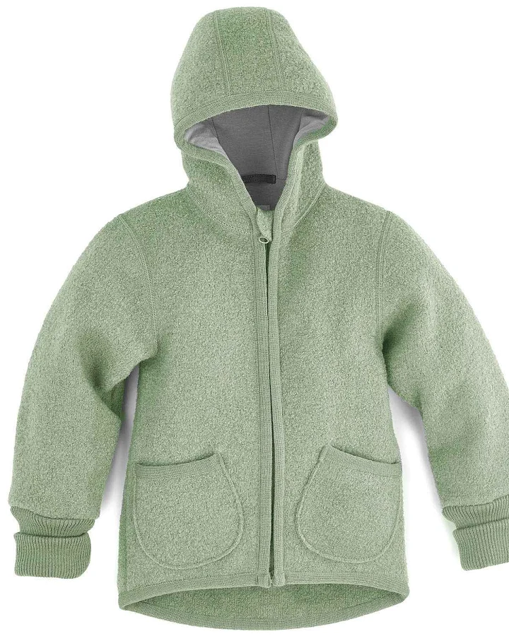 Halfen Strickerei - Walk-Jacke mit Reißverschluss sage