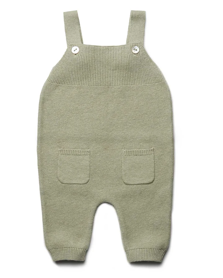 puri organic - Latzhose mit Seide pistazie