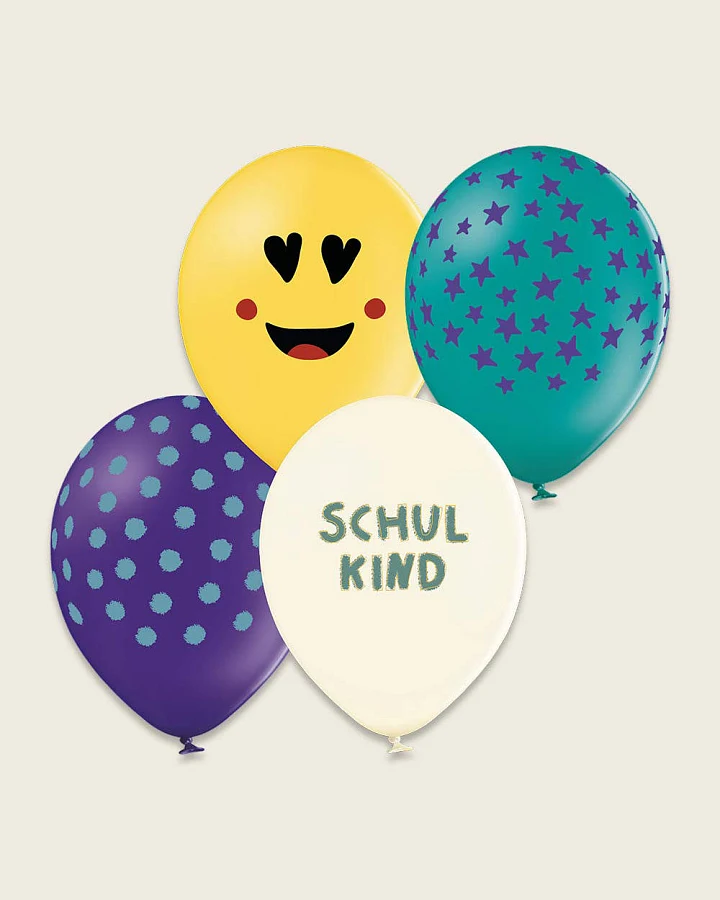 ava&yves - Luftballons Schulkind Smiley 12St.