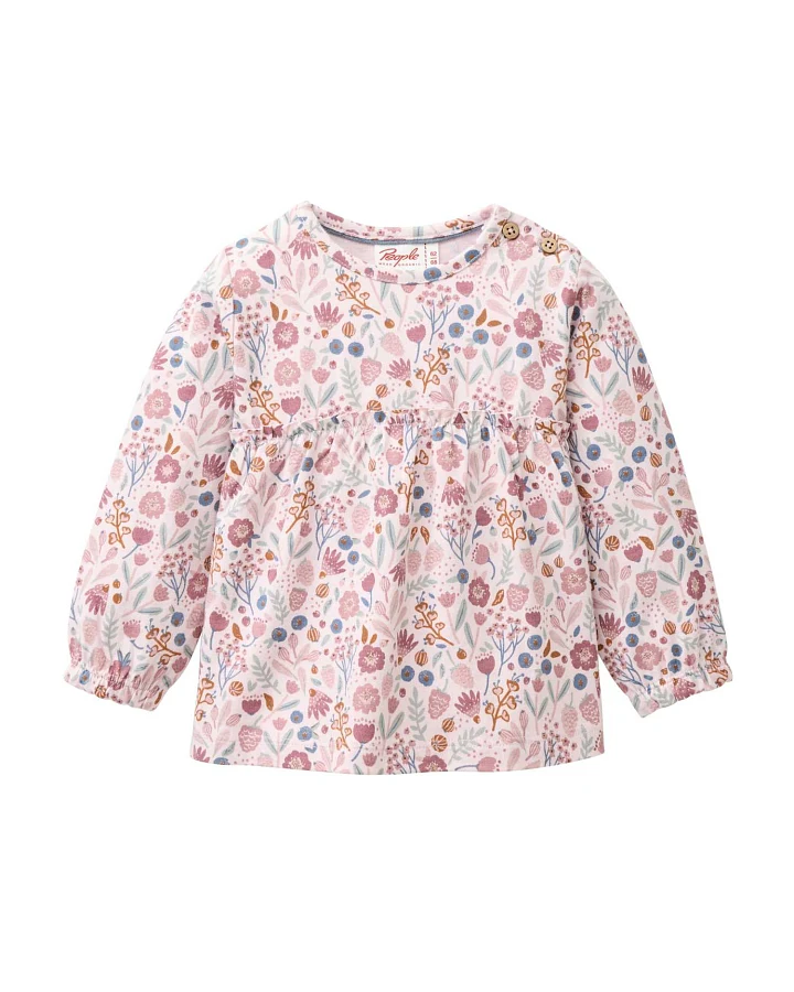People Wear Organic - Langarmshirt "Herbstblüten" rosa