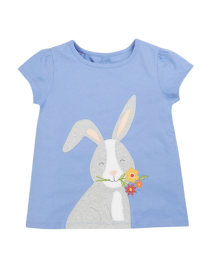 Frugi - T-Shirt "Hase" hellblau