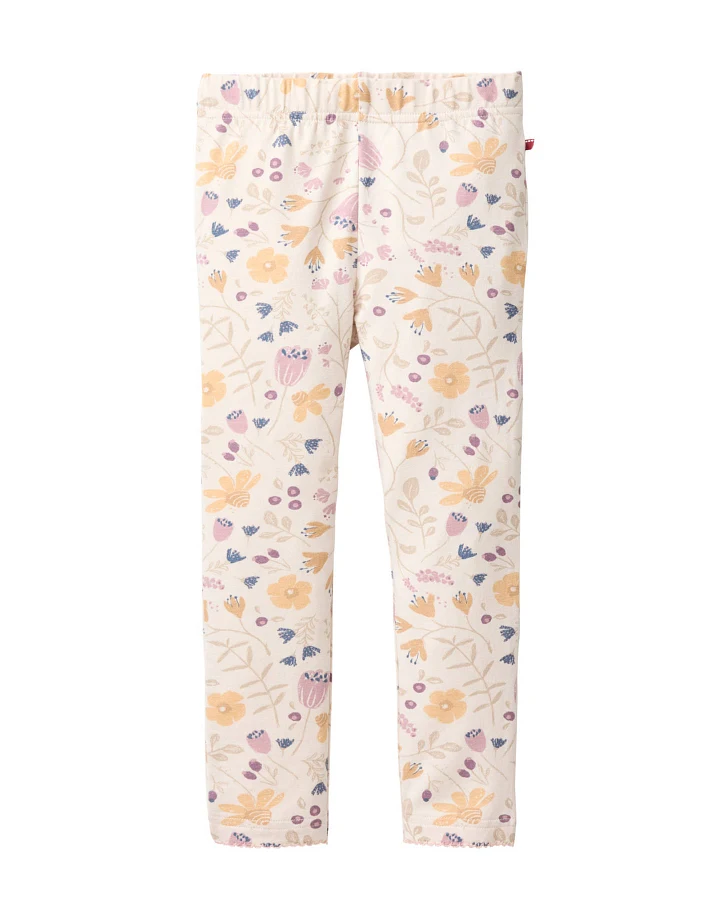 Produktseite: People Wear Organic - Leggings "Blumengarten" puderrosa