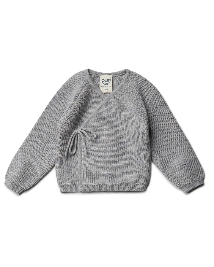 puri organic - Wickeljacke Merinowolle steingraumelange