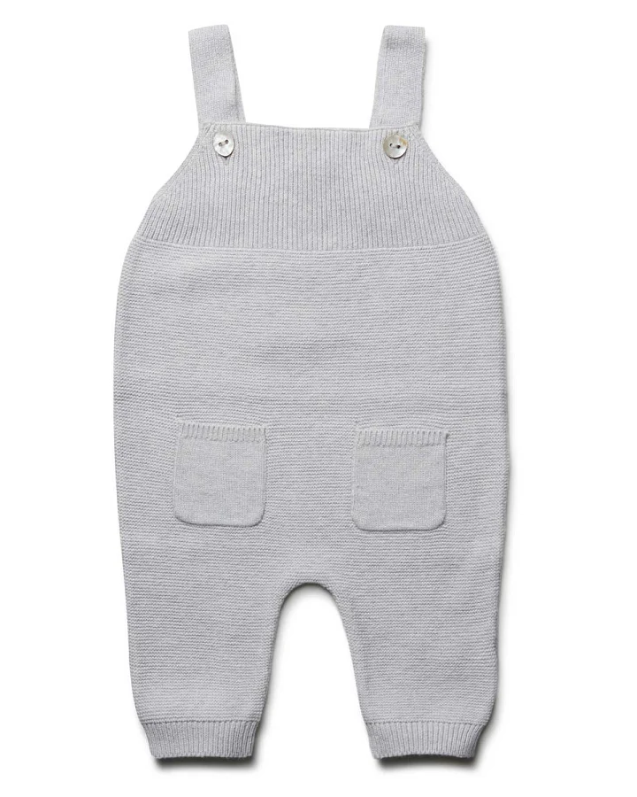 puri organic - Latzhose mit Seide silbergrau