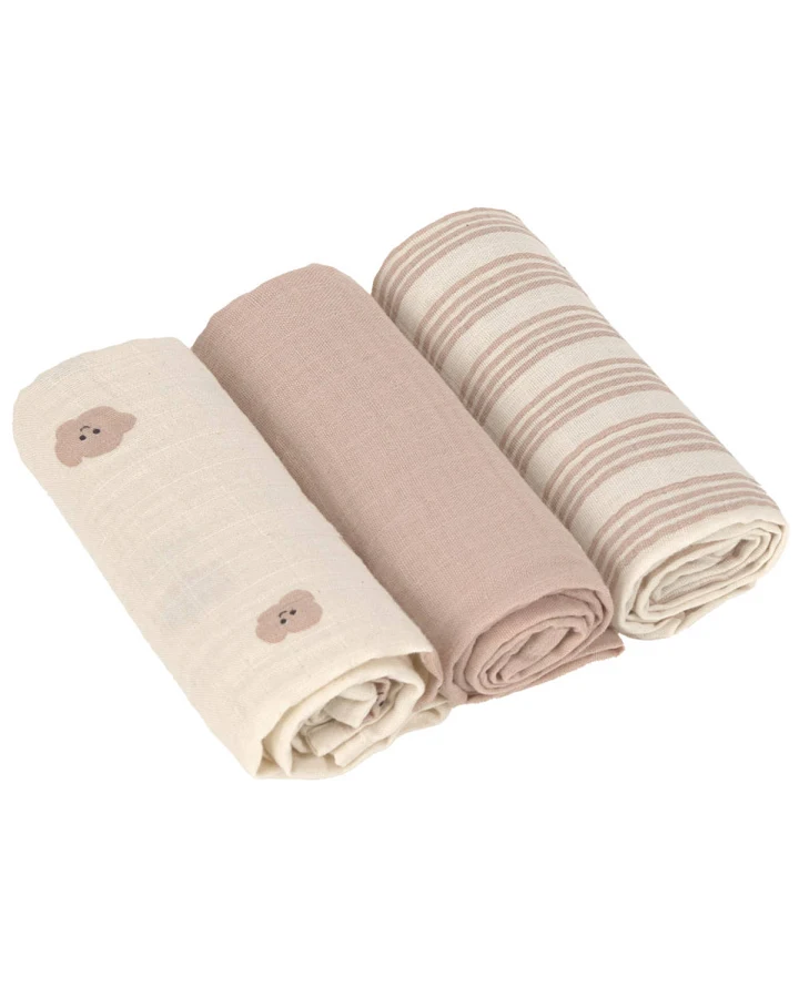 Lässig - Mulltücher 3er Set 60x60cm natur-braun