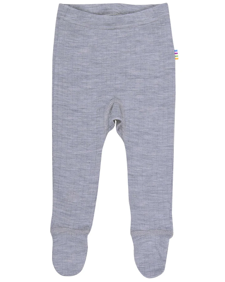 Joha - Baby-Leggings Merinowolle mit Fuß hellgrau