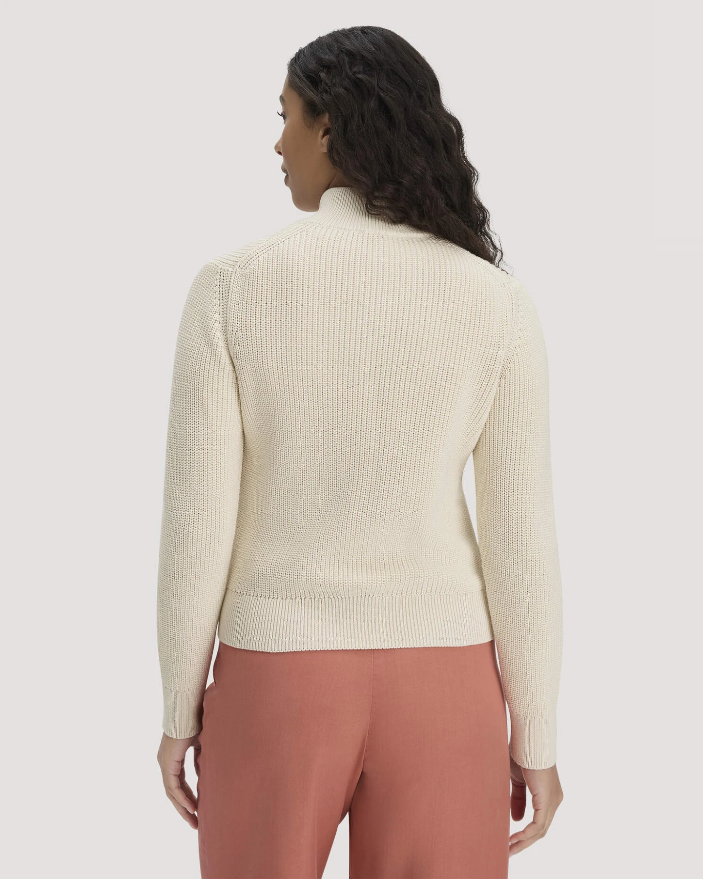 hessnatur Damen Strick Jacke Regular aus Bio-Baumwolle - beige - Größe XL – Ansicht 3