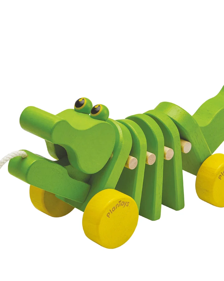 PlanToys - Nachziehtier "Tanzendes Krokodil"