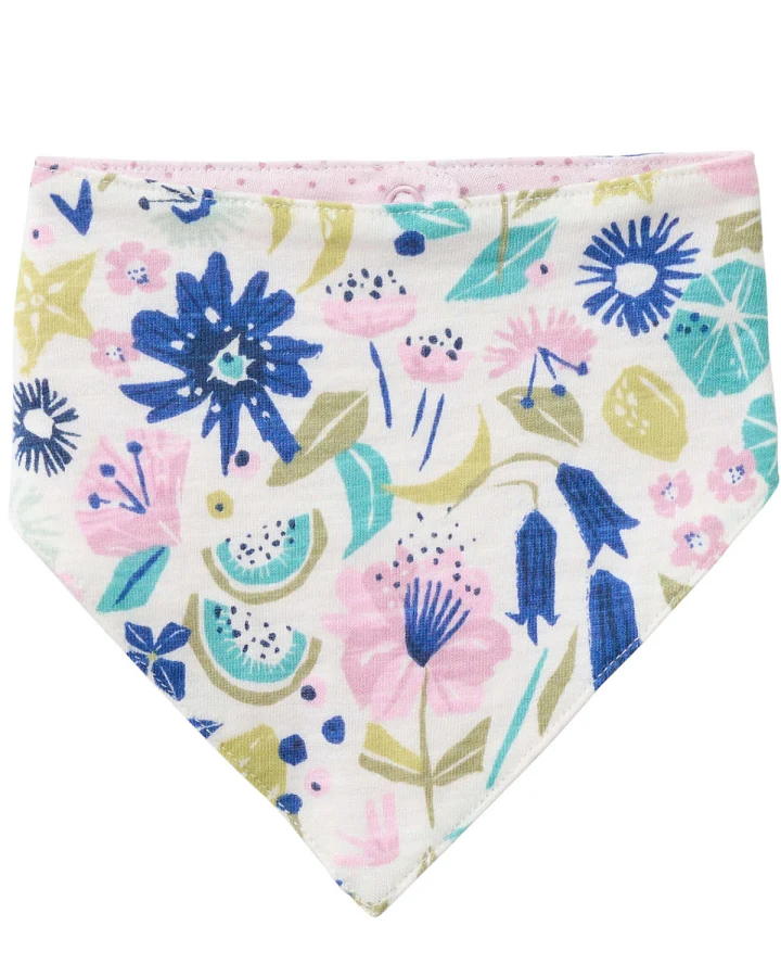 People Wear Organic - Dreieckstuch wendbar "Tropical" rosa-blau