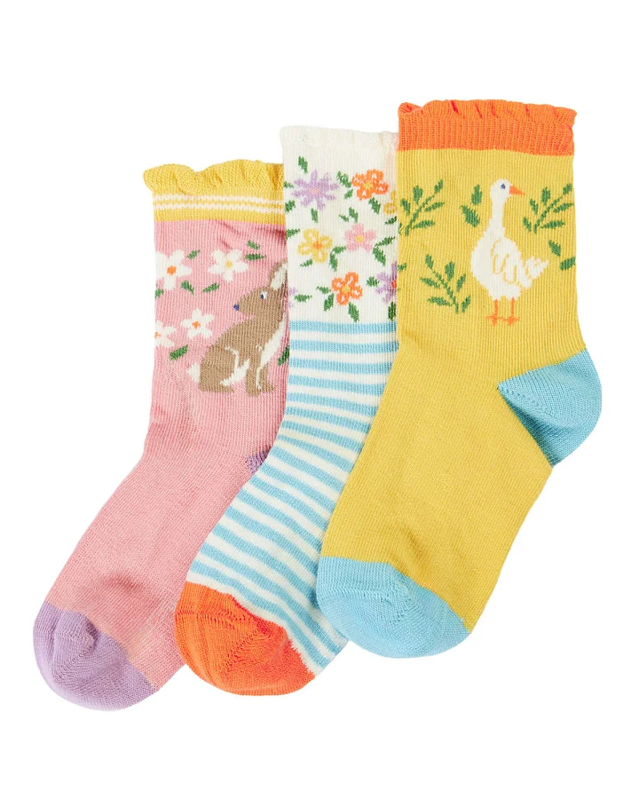 Frugi - Socken 3er-Set mit Rüsche "Spring" 19-23