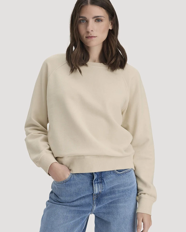 hessnatur Damen Sweatshirt Oversize aus Bio-Baumwolle - beige - Größe L