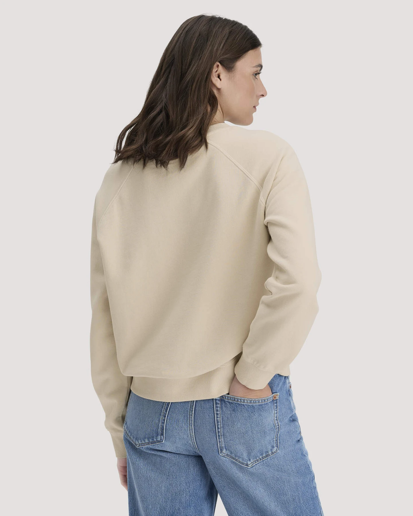 hessnatur Damen Sweatshirt Oversize aus Bio-Baumwolle - beige - Größe L – Ansicht 3