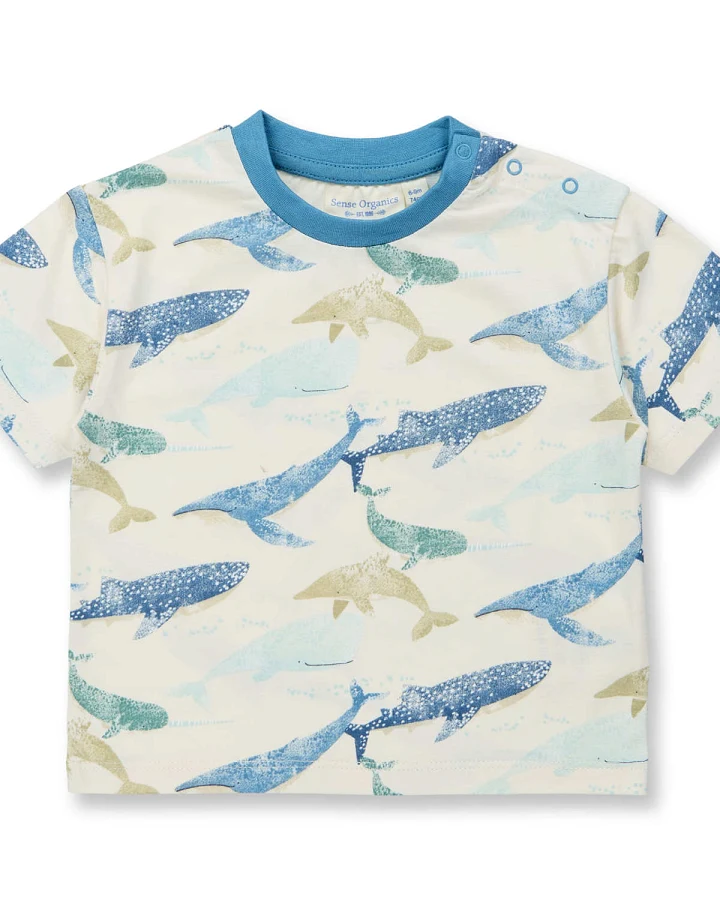 Sense Organics - T-Shirt "Wale" natur-blau