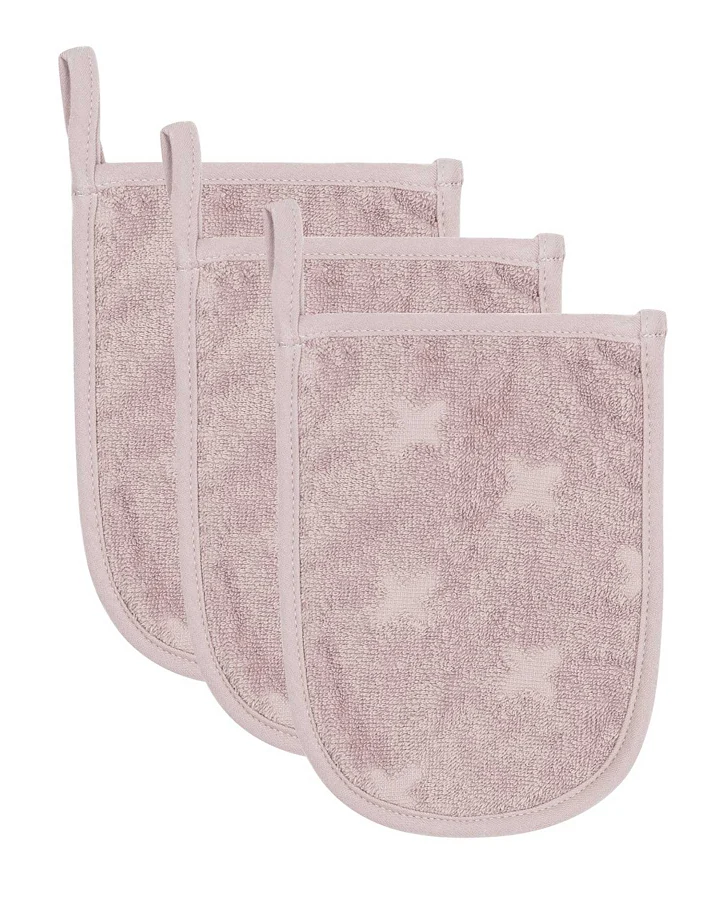 Müsli by green Cotton - Badehandschuh 3er-Pack altrosa
