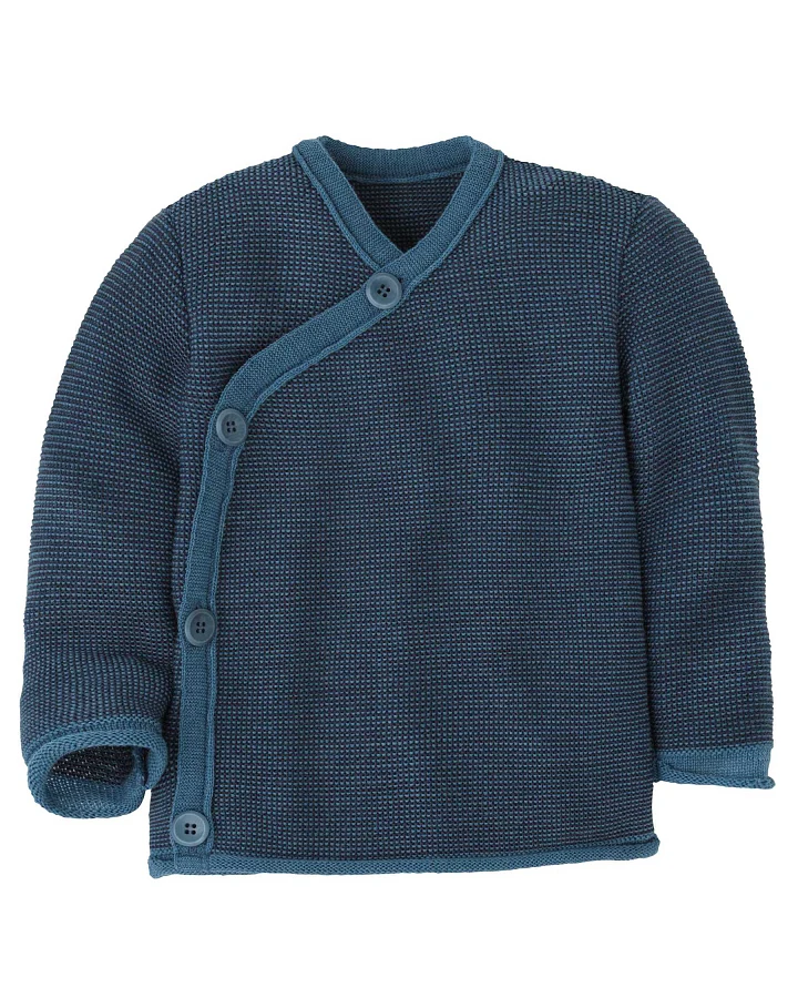 Disana - Melange-Jacke Merinowolle Taubenblau-Indigo