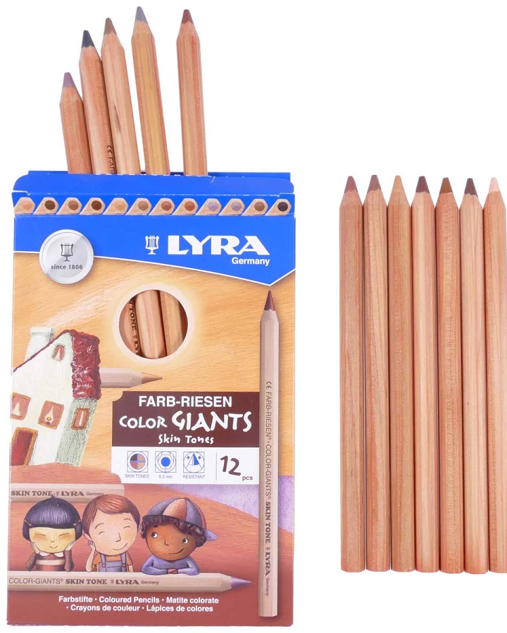 Lyra - 12 Buntstifte Farbriesen® Hautfarben Skin Tones