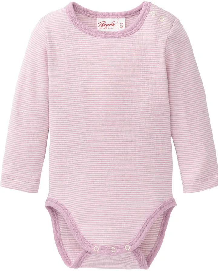People Wear Organic - Wolle-Seide Langarmbody flieder