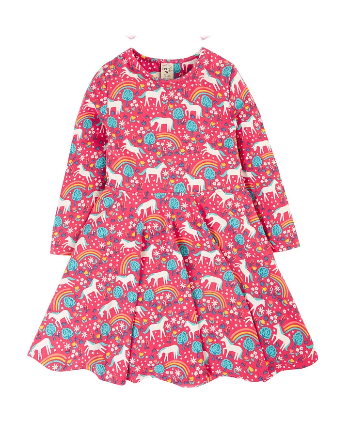 Frugi - Skater-Kleid "Wildpferde" pink