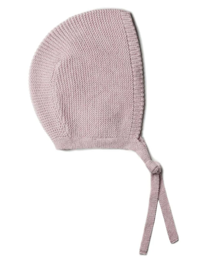 puri organic - Strick-Häubchen mit Schurwolle rosa