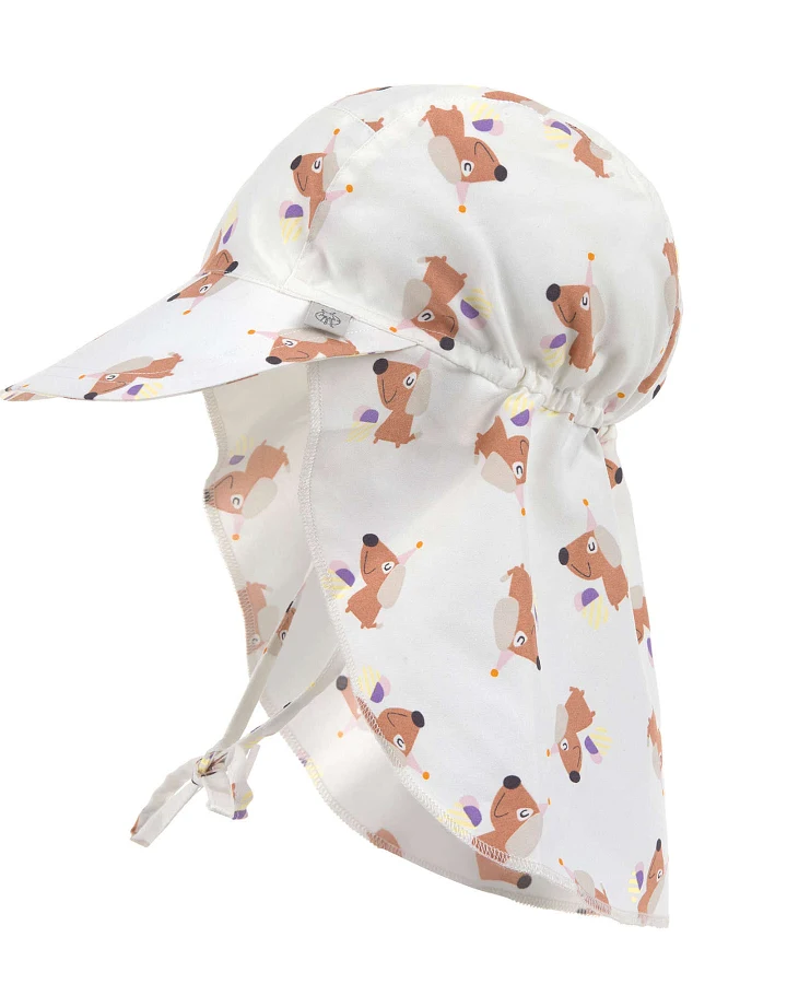 Lässig - UV-Sonnenhut mit Nackenschutz "Hund" creme 45-47