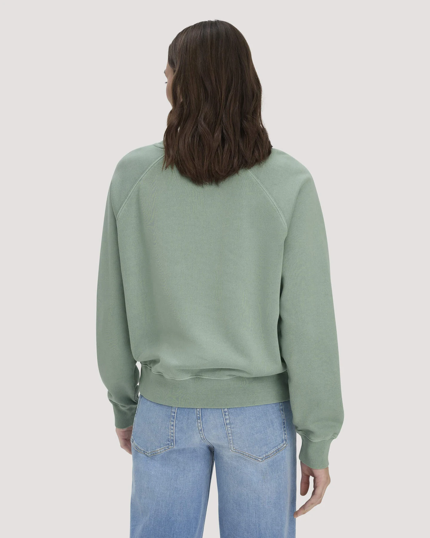 hessnatur Damen Sweatshirt Oversize aus Bio-Baumwolle - grün - Größe S – Ansicht 3
