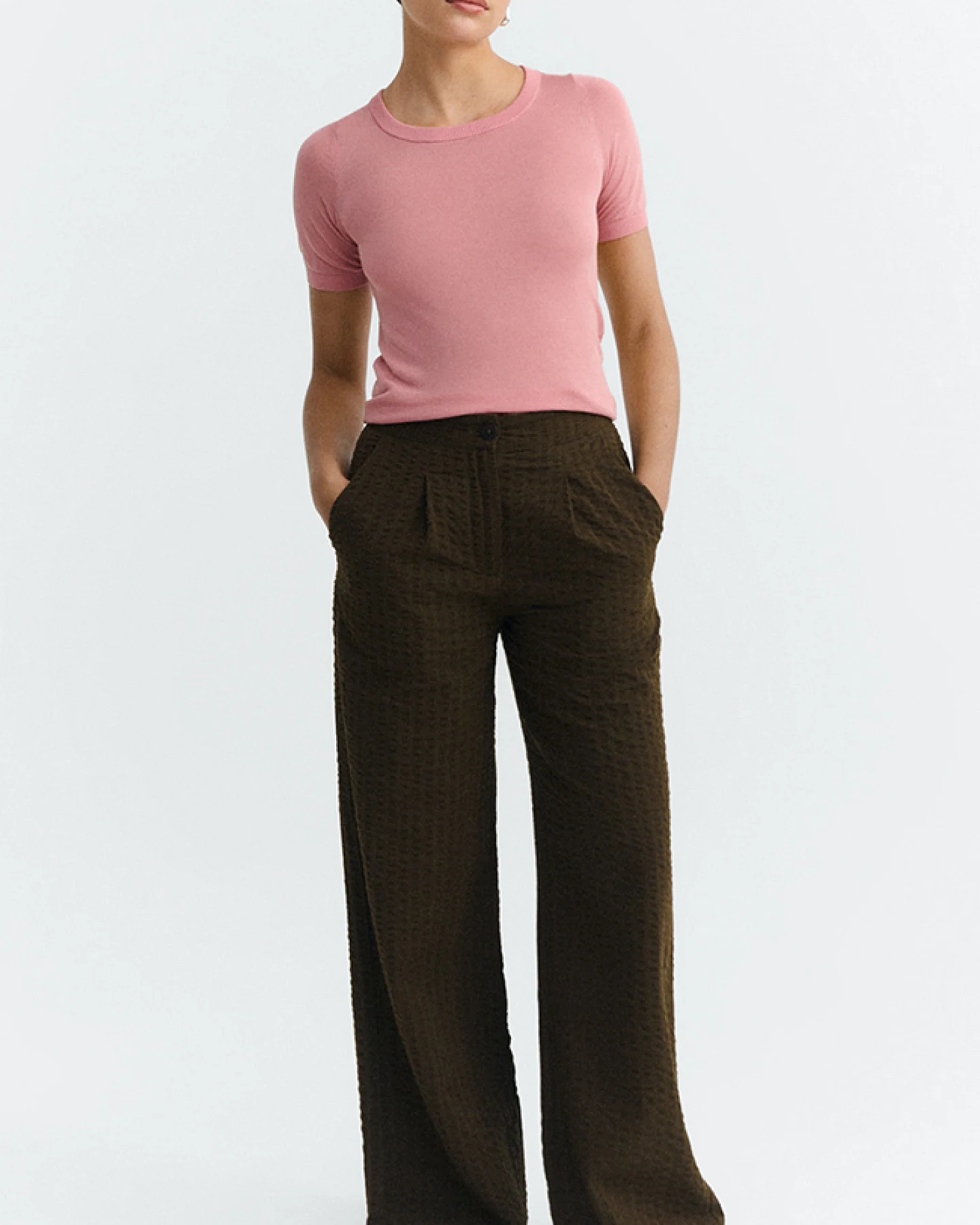 Thinking MU Damen vegan Hose Seersucker Manolita Braun – Ansicht 2