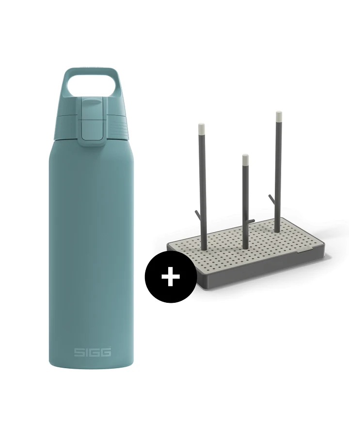 Bundle Shield Therm ONE Everyday Set – 1L Bottle + Drying Rack Morning Blue