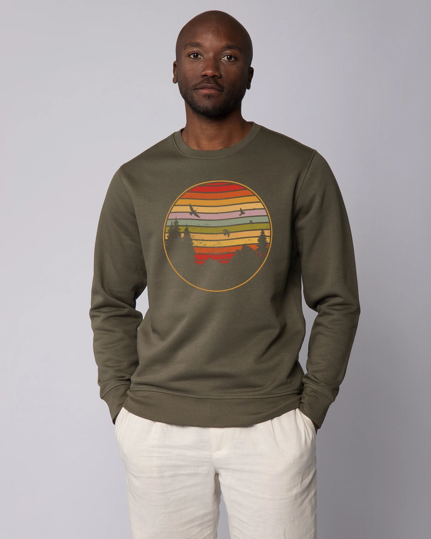Watapparel Sweatshirt Sunset Berge & Tannen – Ansicht 2