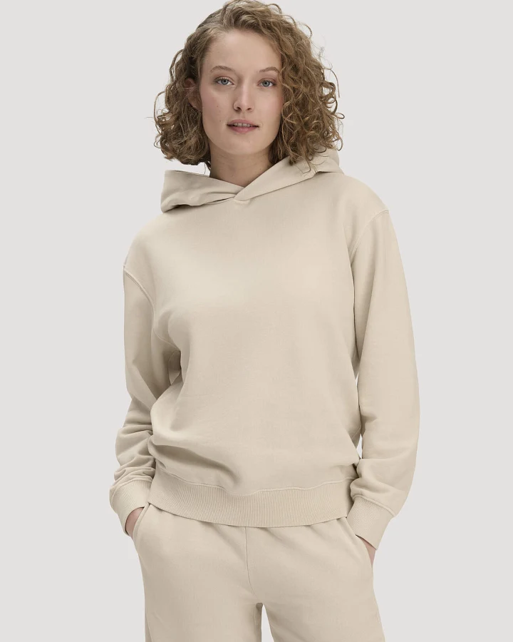 hessnatur Damen Sweathoodie Relaxed aus Bio-Baumwolle - beige - Größe L