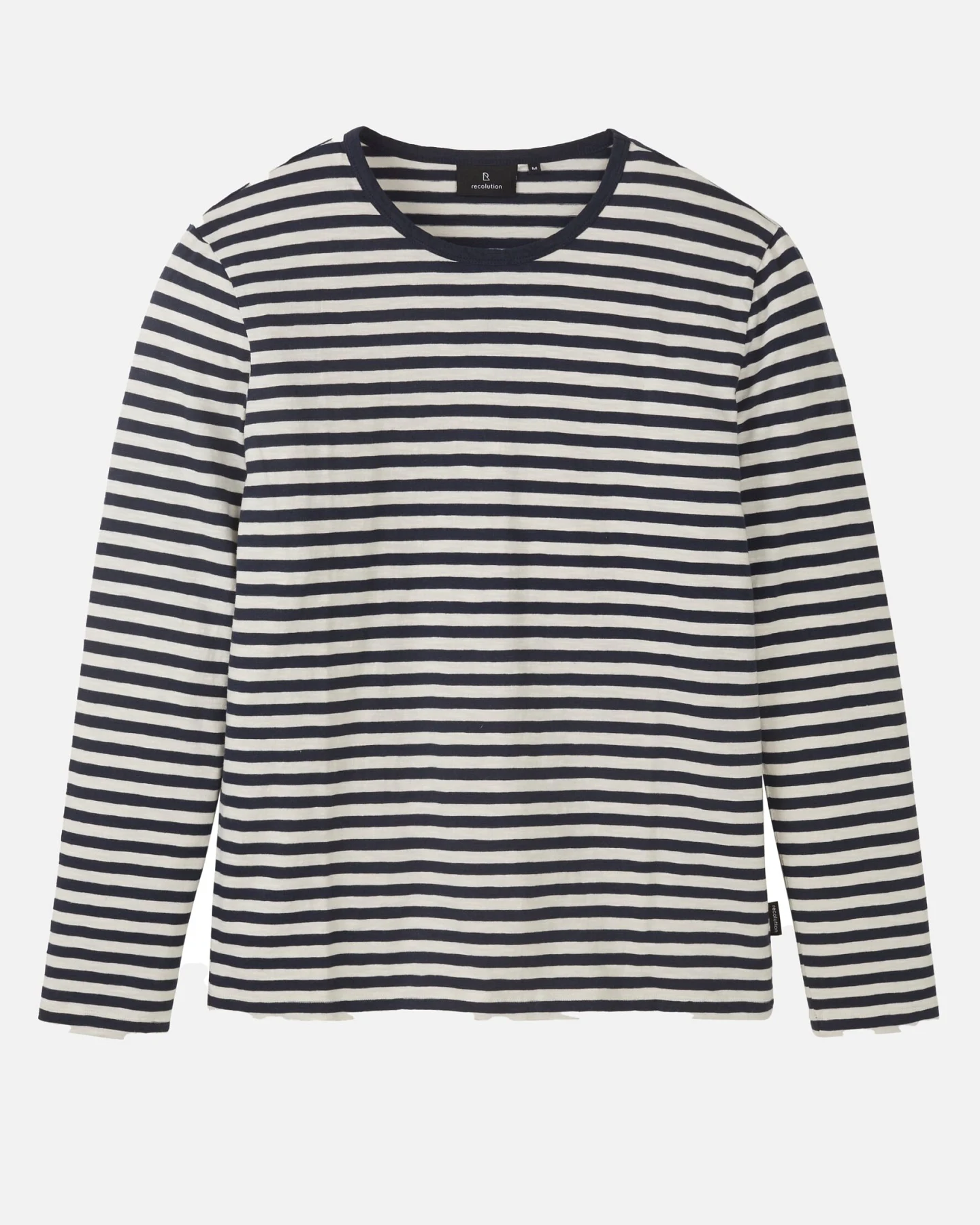 Recolution Herren vegan Longsleeve Maca Stripes Dunkelblau – Ansicht 2