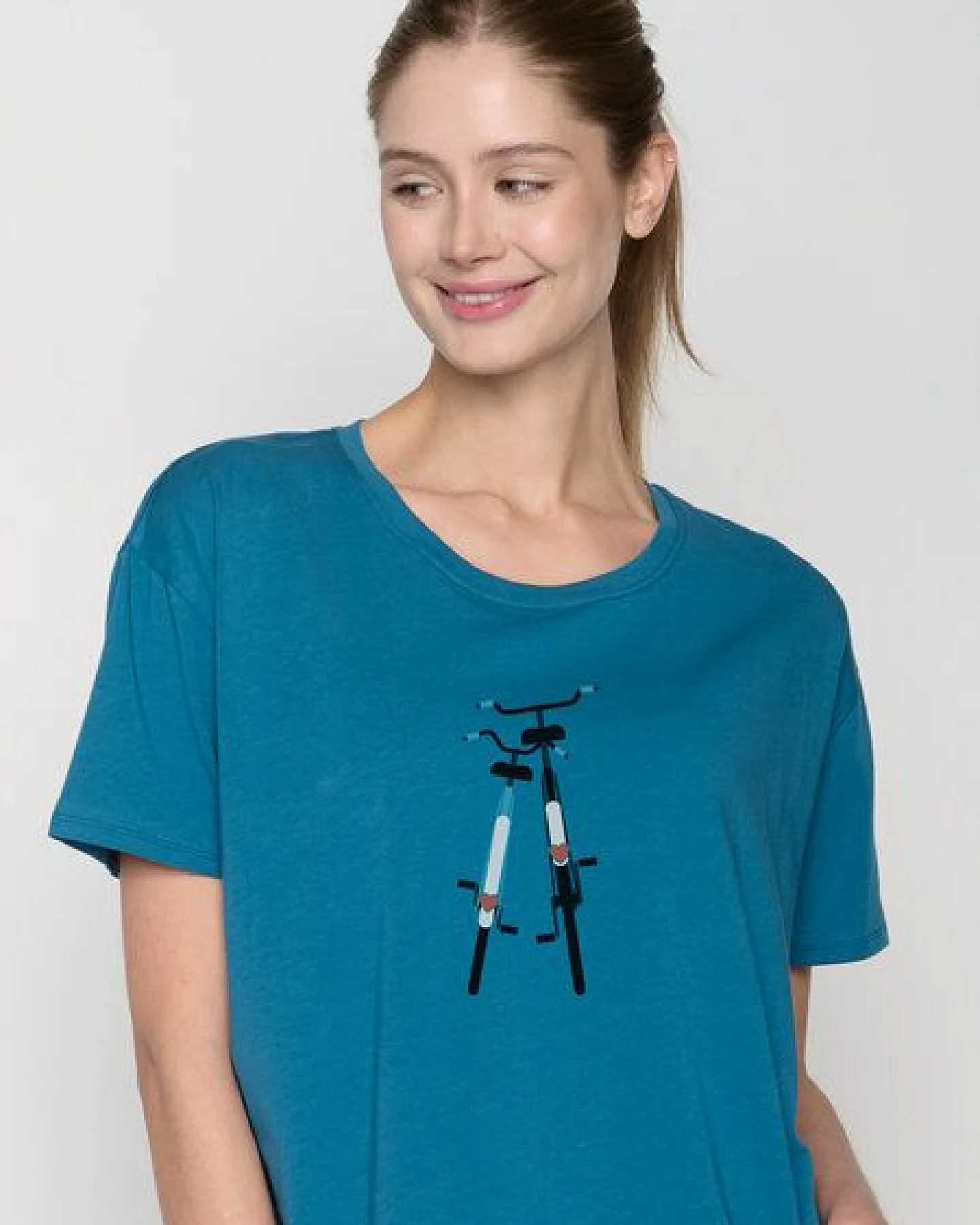 GREENBOMB Bike Romantic Feel - Lässiges T-Shirt aus Bio-Baumwoll Mix / hochwertiger Print / GOTS / Fair & Vegan – Ansicht 3