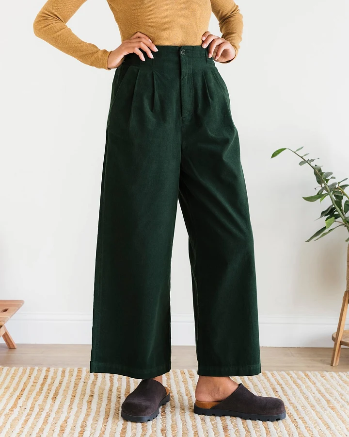 TWOTHIRDS Damen vegan Hose Balcarrick Dunkelgrün