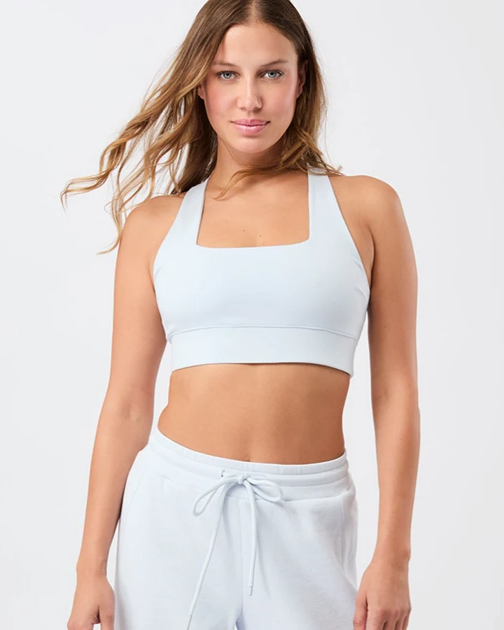 MANDALA Damen vegan Bh French Neck Baby Blue
