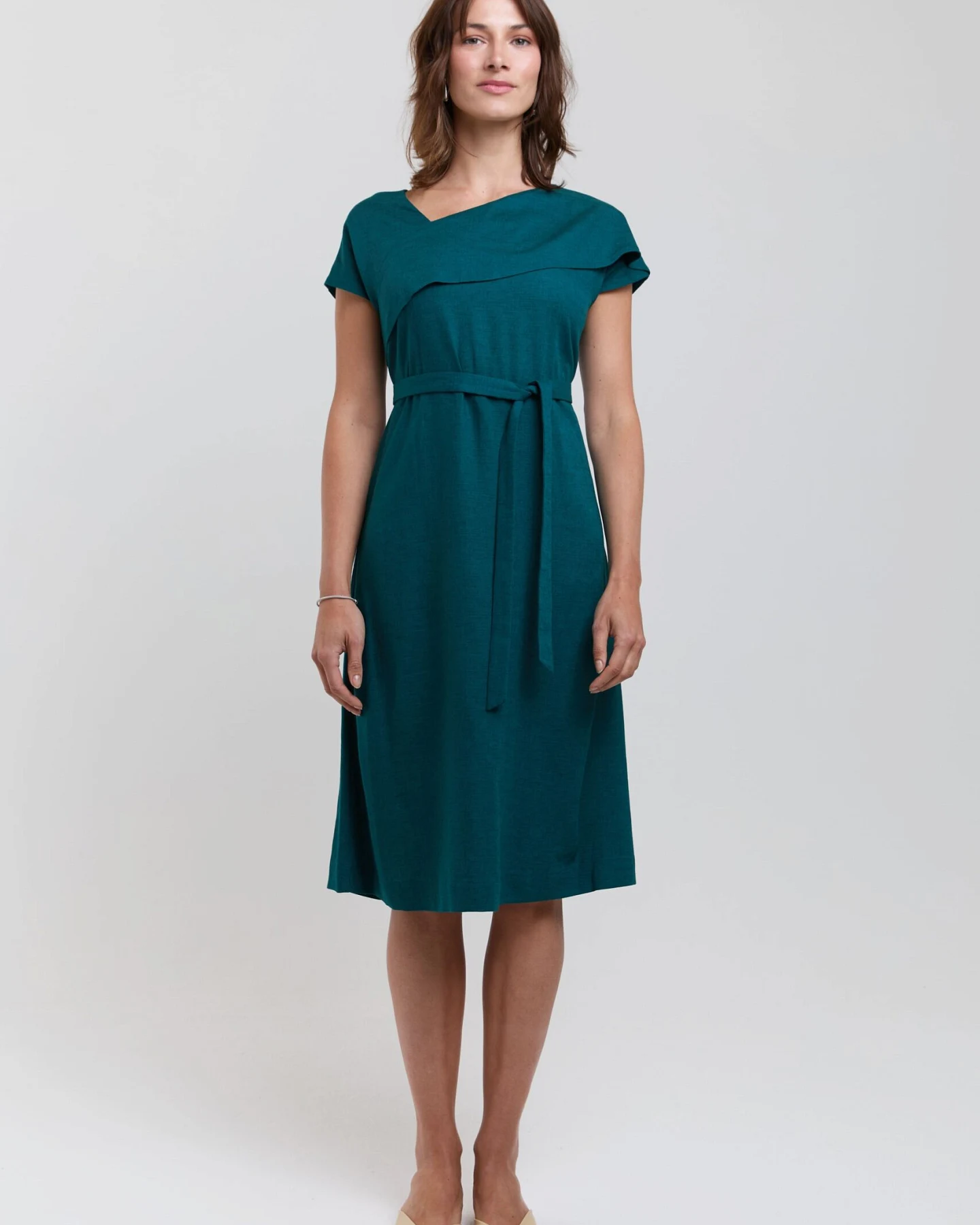 AYANI Damen vegan Kleid Daniela Deep Teal – Ansicht 2