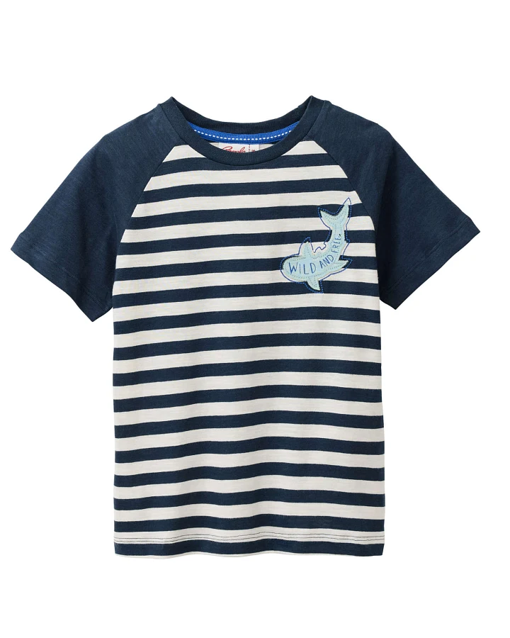 People Wear Organic - T-Shirt "Wal" dunkelblau-weiß gestreift