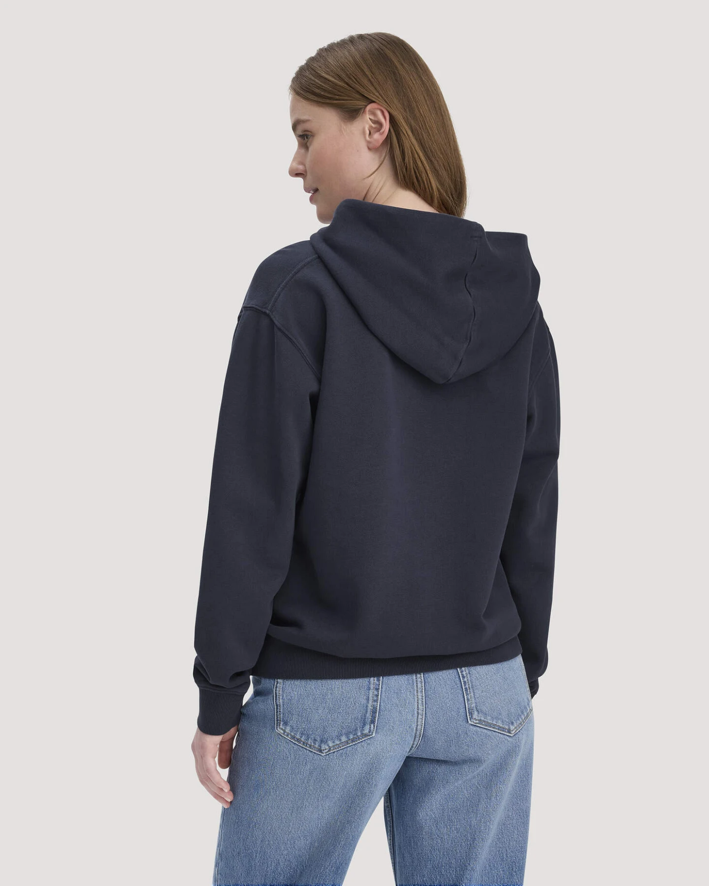 hessnatur Damen Sweathoodie Relaxed aus Bio-Baumwolle - blau - Größe S – Ansicht 3