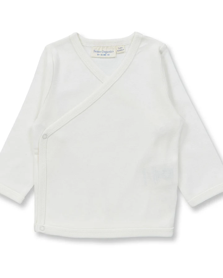 Baby Wickelshirt in naturweiß, Modell VICTORIA