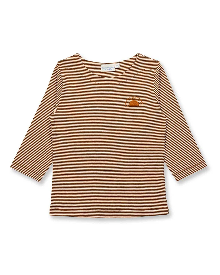 Shirt mit 3/4 Ärmeln für Mädchen geringelt, Modell LOUISE