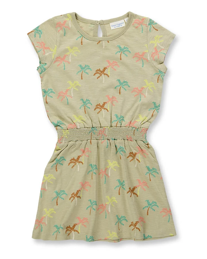 Mädchenkleid mit Palmen, Modell MELDA