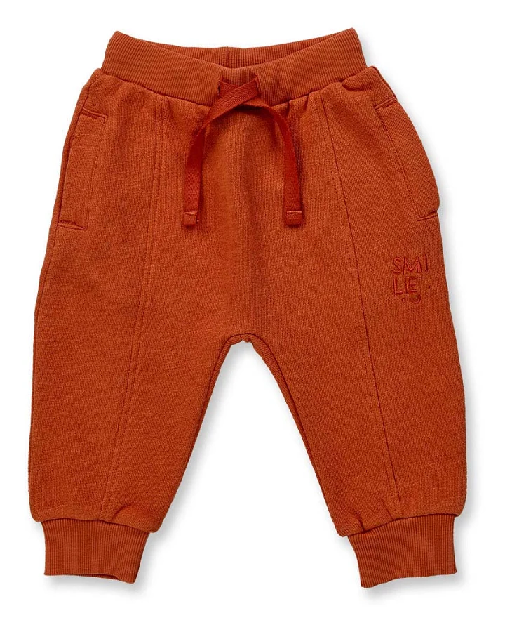 Babyhose aus Sweat in rostorange, Modell HAUKE